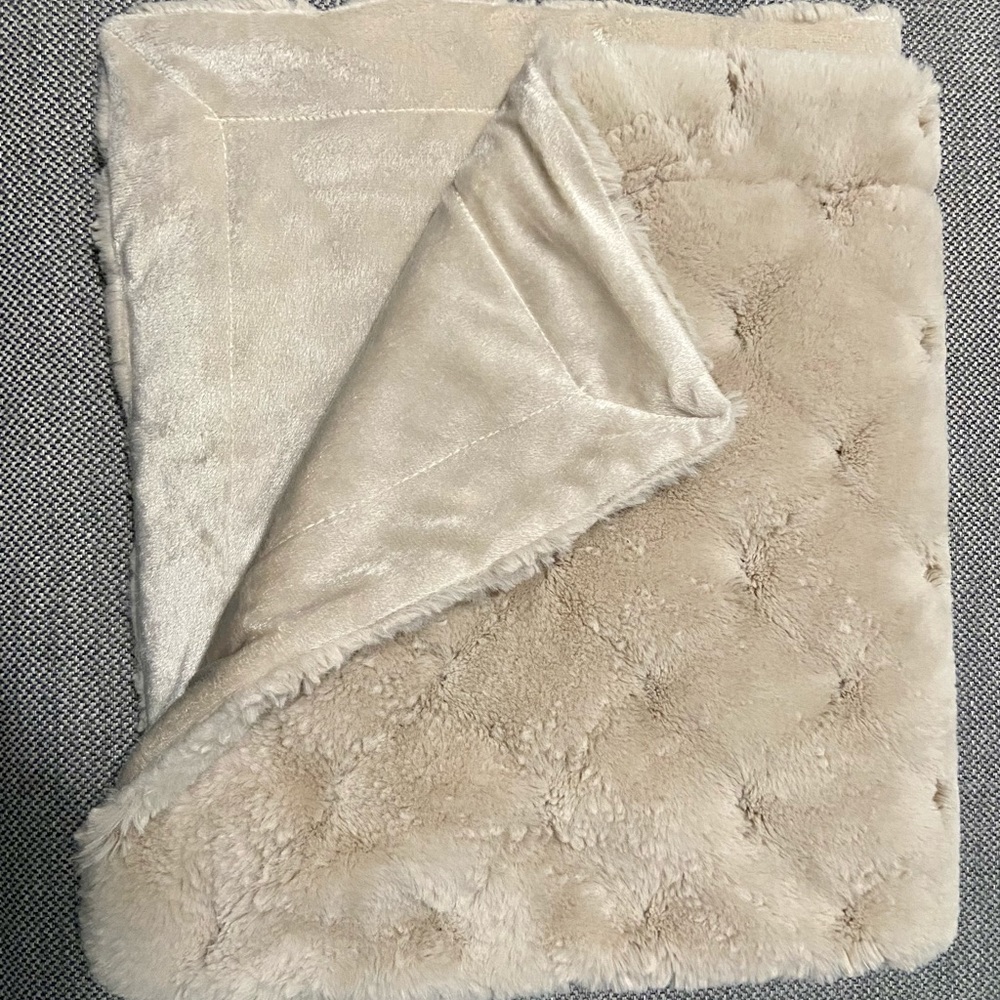 Brand new super soft beige baby blanket